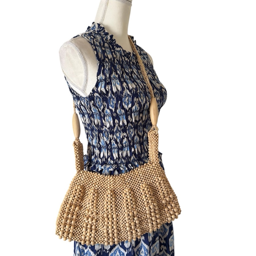 Beaded Tan Shoulder Bag